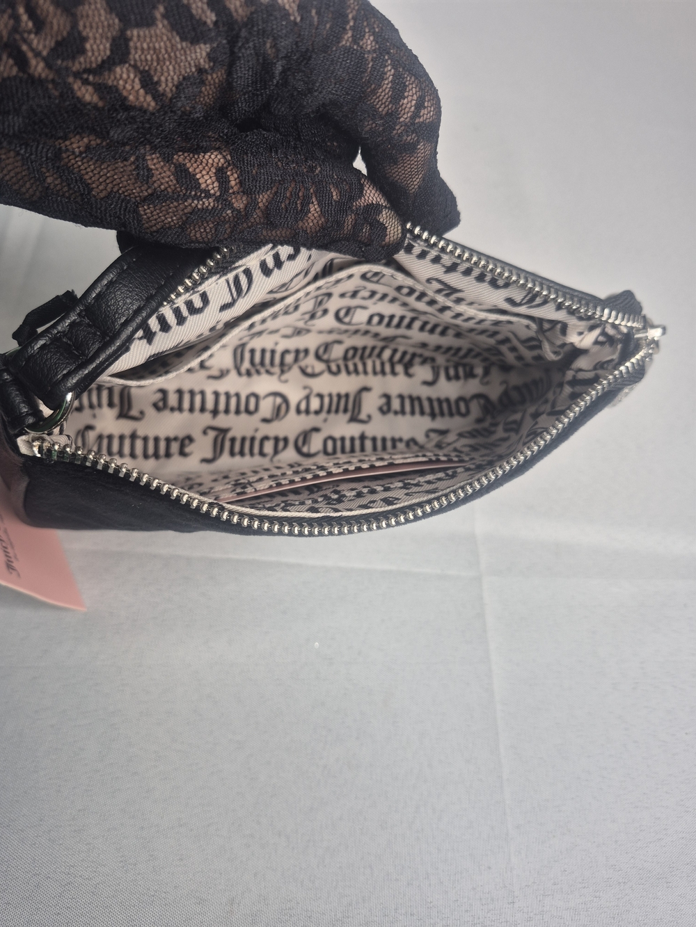Juicy Couture Mini Black Velvet Logo Shoulder Bag NWT - Picture 8 of 10